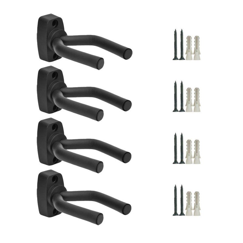 CC CAIHONG Guitar Hanger Wall Mount 4 Pack, Guitar Holder Wall Mount Hook Stand Display with Screws - Easy to Install - Fits All Size Guitars, Bass, Mandolin, Banjo, Ukulele - Image 1